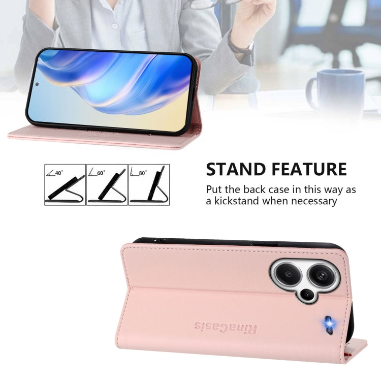For Redmi Note 13 Pro+ 5G Global RC01 Dual-Folded Magnetic Suction RFID Leather Phone Case