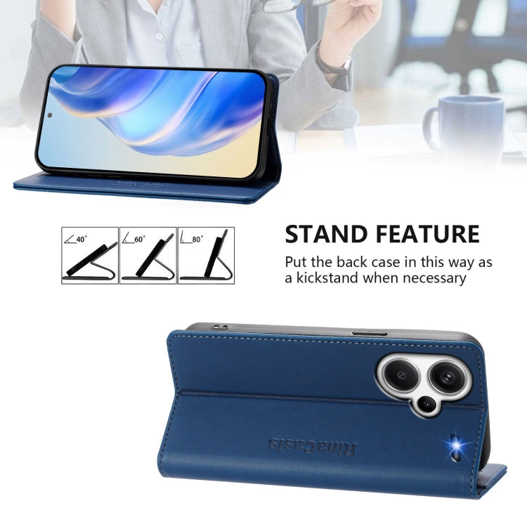 For Redmi Note 13 Pro+ 5G Global RC01 Dual-Folded Magnetic Suction RFID Leather Phone Case