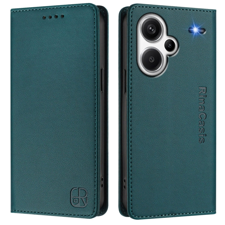 For Redmi Note 13 Pro+ 5G Global RC01 Dual-Folded Magnetic Suction RFID Leather Phone Case