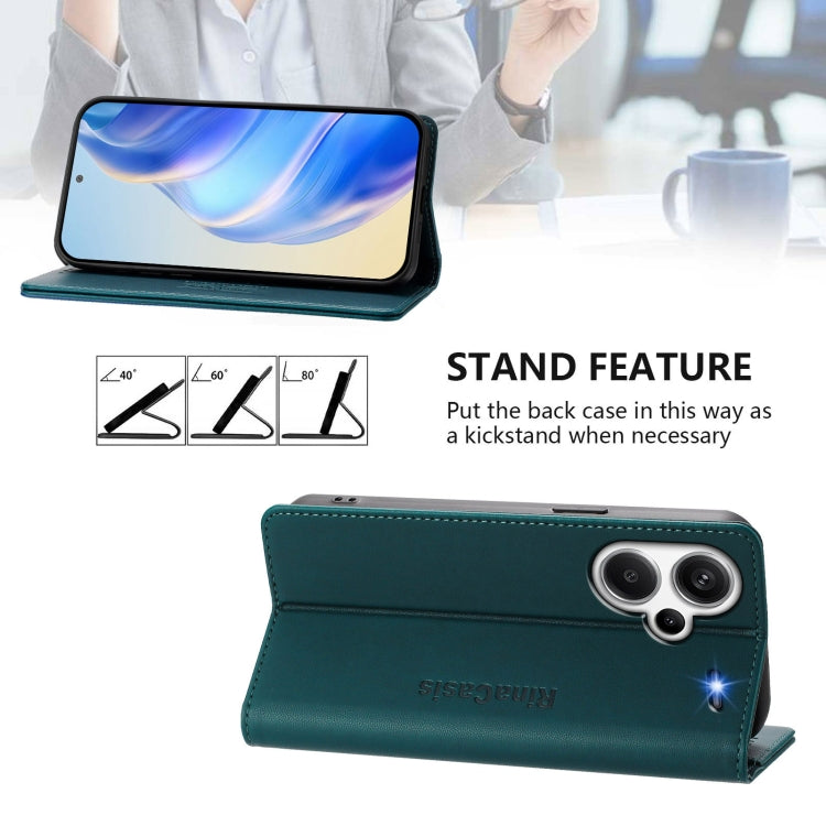 For Redmi Note 13 Pro+ 5G Global RC01 Dual-Folded Magnetic Suction RFID Leather Phone Case