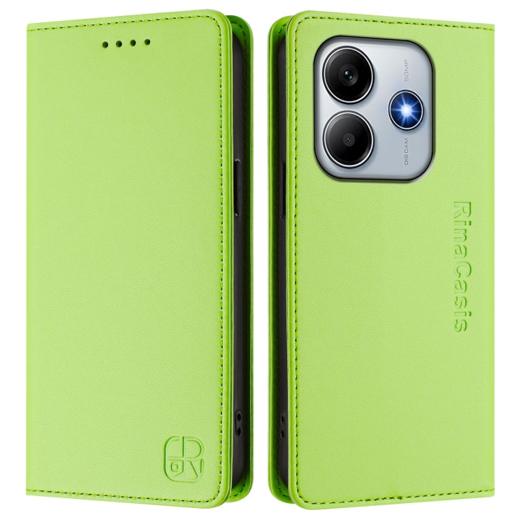 For Redmi Note 14 5G RC01 Dual-Folded Magnetic Suction RFID Leather Phone Case