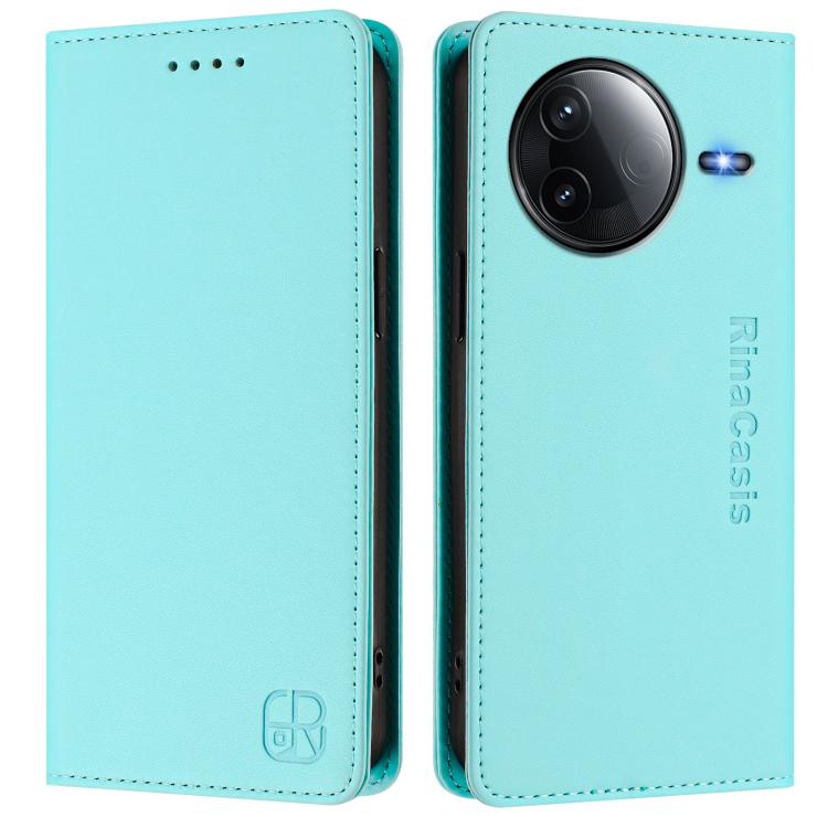 For Redmi K80 / K80 Pro RC01 Dual-Folded Magnetic Suction RFID Leather Phone Case
