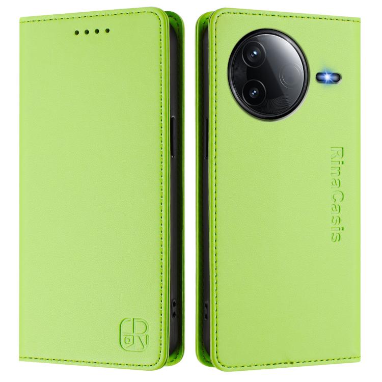 For Redmi K80 / K80 Pro RC01 Dual-Folded Magnetic Suction RFID Leather Phone Case