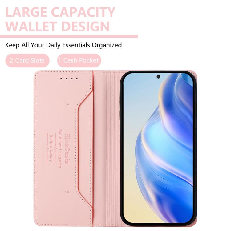 For Redmi K80 / K80 Pro RC01 Dual-Folded Magnetic Suction RFID Leather Phone Case