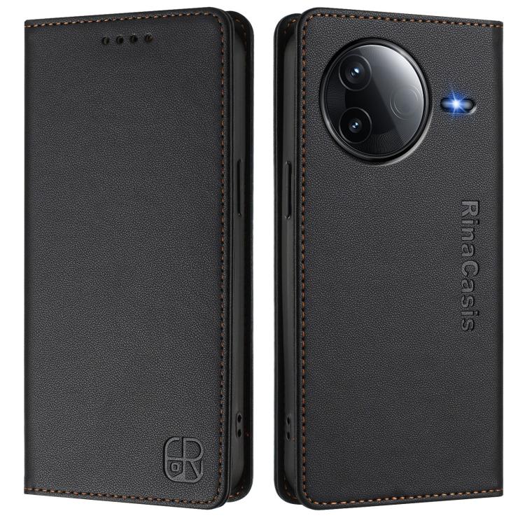 For Redmi K80 / K80 Pro RC01 Dual-Folded Magnetic Suction RFID Leather Phone Case