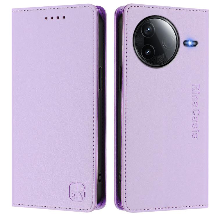 For Redmi K80 / K80 Pro RC01 Dual-Folded Magnetic Suction RFID Leather Phone Case