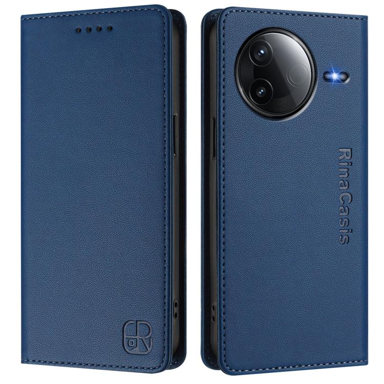 For Redmi K80 / K80 Pro RC01 Dual-Folded Magnetic Suction RFID Leather Phone Case