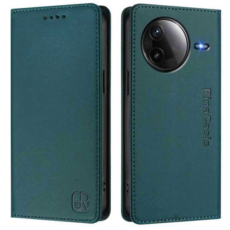 For Redmi K80 / K80 Pro RC01 Dual-Folded Magnetic Suction RFID Leather Phone Case