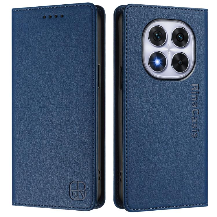 For Redmi Note 14 Pro 4G RC01 Dual-Folded Magnetic Suction RFID Leather Phone Case