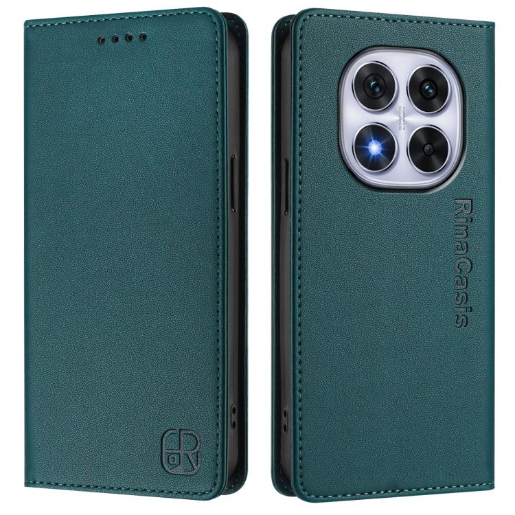For Redmi Note 14 Pro 4G RC01 Dual-Folded Magnetic Suction RFID Leather Phone Case