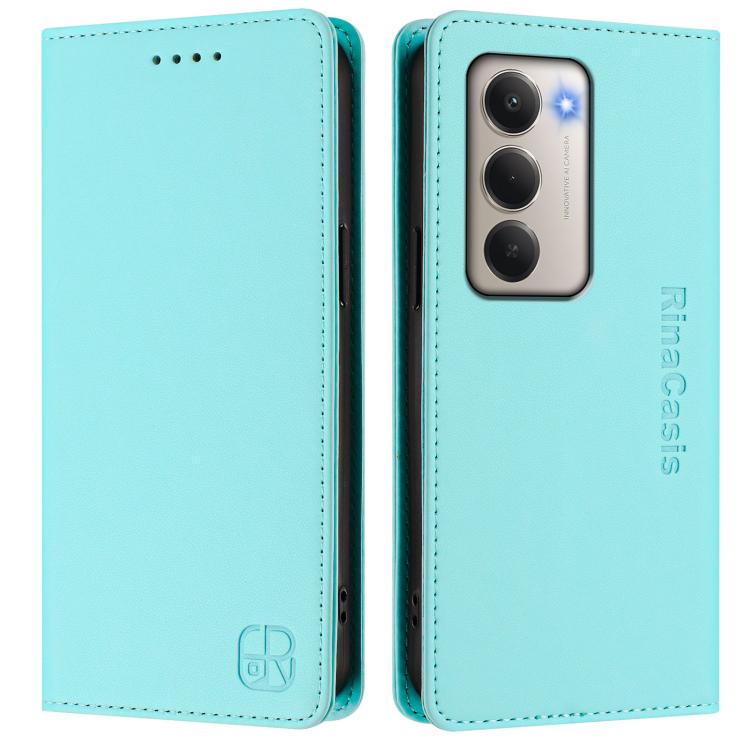 For Redmi 15 5G Global / 15 4G SEA 169.5mm RC01 Dual-Folded Magnetic Suction RFID Leather Phone Case