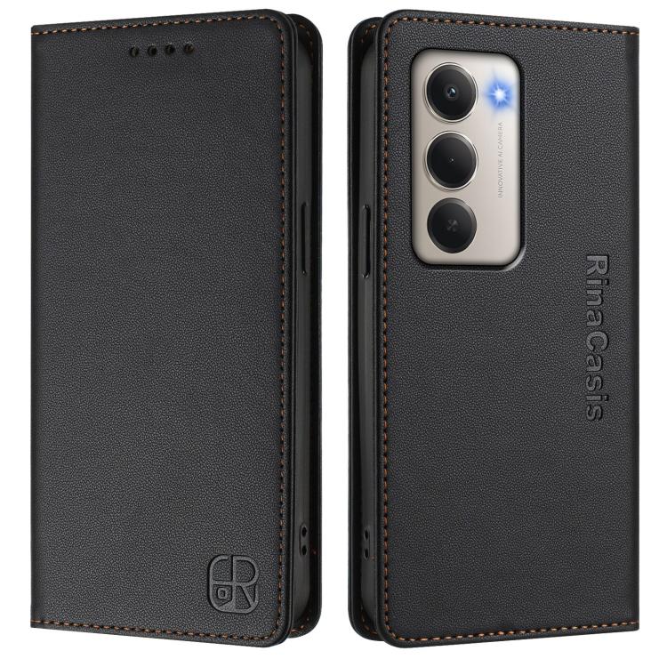 For Redmi 15 5G Global / 15 4G SEA 169.5mm RC01 Dual-Folded Magnetic Suction RFID Leather Phone Case
