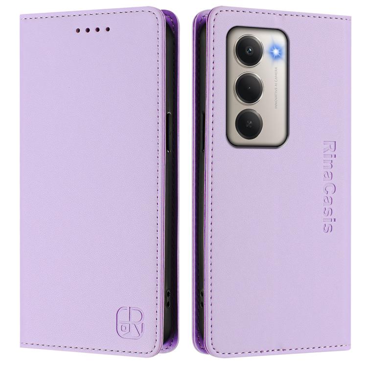 For Redmi 15 5G Global / 15 4G SEA 169.5mm RC01 Dual-Folded Magnetic Suction RFID Leather Phone Case