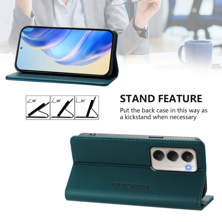 For Redmi 15 5G Global / 15 4G SEA 169.5mm RC01 Dual-Folded Magnetic Suction RFID Leather Phone Case