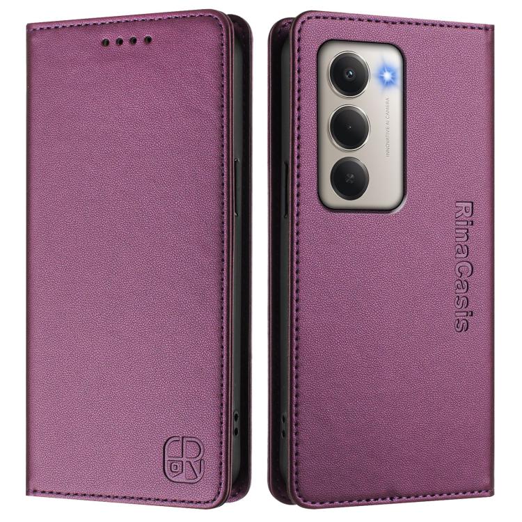 For Redmi 15 5G / 4G EU 171mm RC01 Dual-Folded Magnetic Suction RFID Leather Phone Case