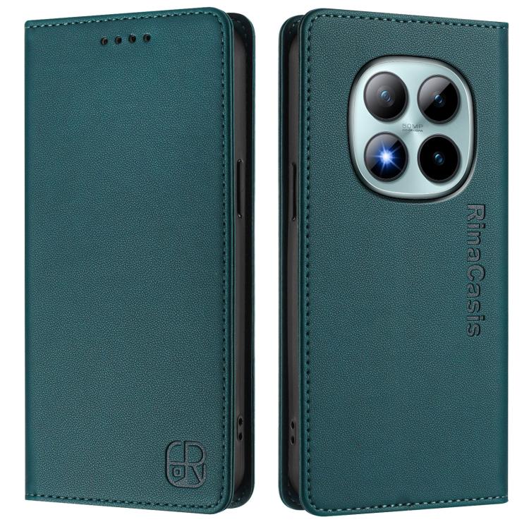 For Redmi Note 15 Pro+ 5G Global 163.3mm RC01 Dual-Folded Magnetic Suction RFID Leather Phone Case