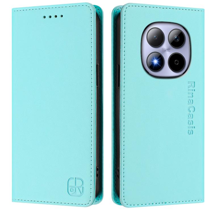For Redmi Note 15 Pro 5G Global 163.6mm RC01 Dual-Folded Magnetic Suction RFID Leather Phone Case