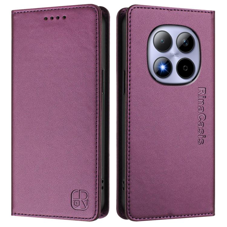 For Redmi Note 15 Pro 5G Global 163.6mm RC01 Dual-Folded Magnetic Suction RFID Leather Phone Case