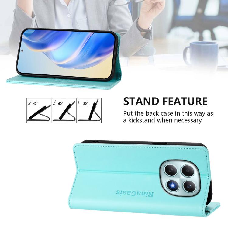 For Redmi Note 15 4G / 5G Global 164mm RC01 Dual-Folded Magnetic Suction RFID Leather Phone Case