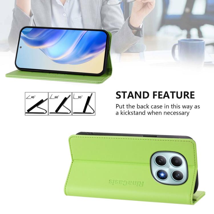 For Redmi Note 15 4G / 5G Global 164mm RC01 Dual-Folded Magnetic Suction RFID Leather Phone Case
