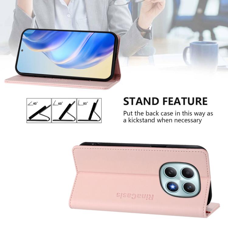 For Redmi Note 15 4G / 5G Global 164mm RC01 Dual-Folded Magnetic Suction RFID Leather Phone Case