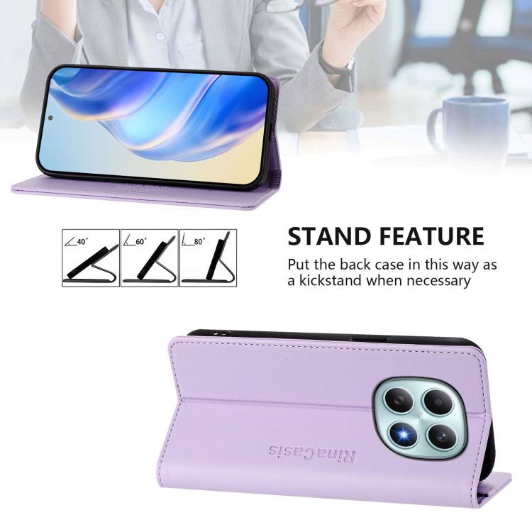 For Redmi Note 15 4G / 5G Global 164mm RC01 Dual-Folded Magnetic Suction RFID Leather Phone Case