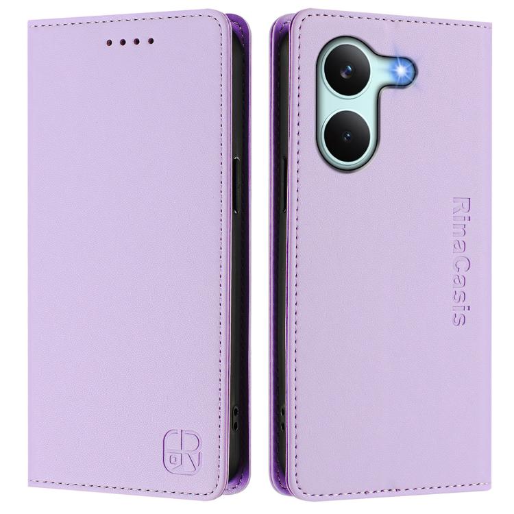 For Redmi Turbo 5 Global / Poco X8 Pro 5G RC01 Dual-Folded Magnetic Suction RFID Leather Phone Case