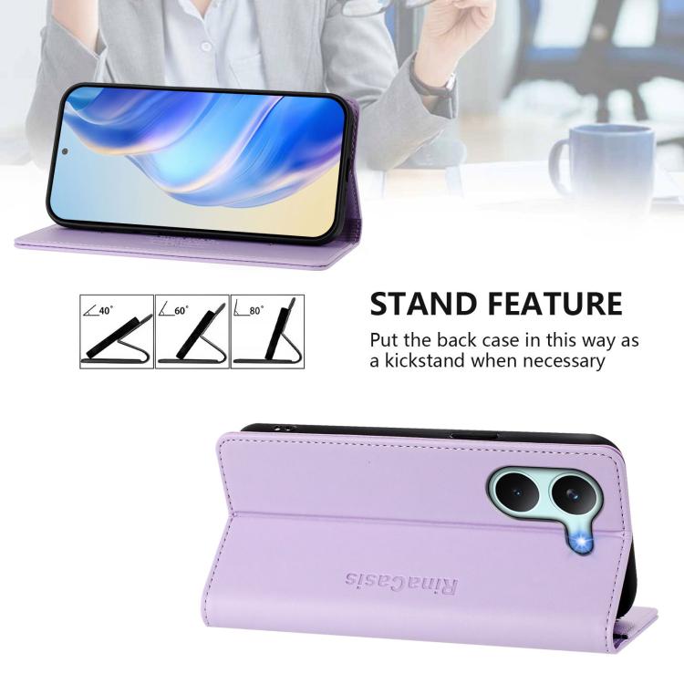 For Redmi Turbo 5 Global / Poco X8 Pro 5G RC01 Dual-Folded Magnetic Suction RFID Leather Phone Case