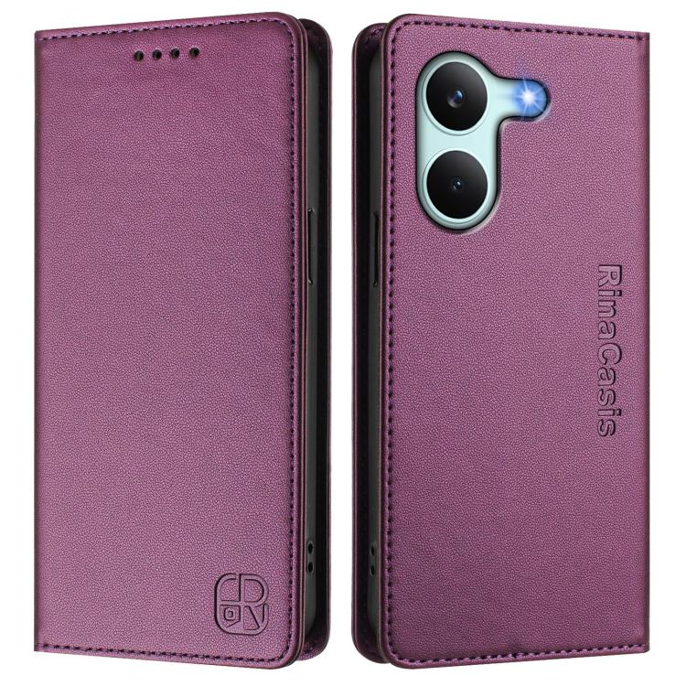 For Redmi Turbo 5 Global / Poco X8 Pro 5G RC01 Dual-Folded Magnetic Suction RFID Leather Phone Case