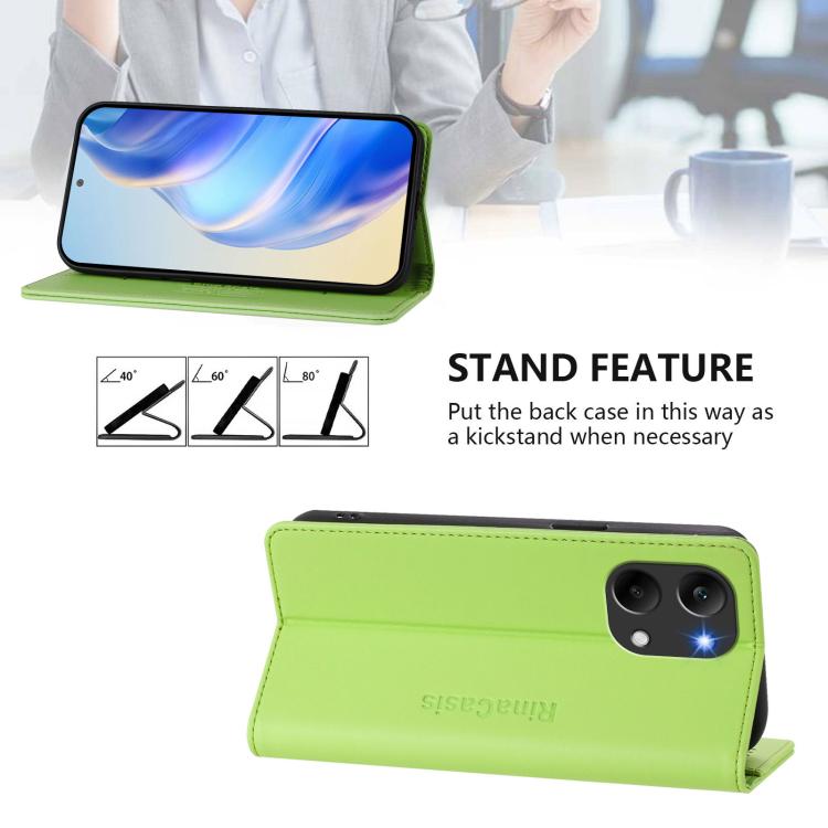 For Redmi Turbo 5 Max / Poco X8 Pro Max RC01 Dual-Folded Magnetic Suction RFID Leather Phone Case