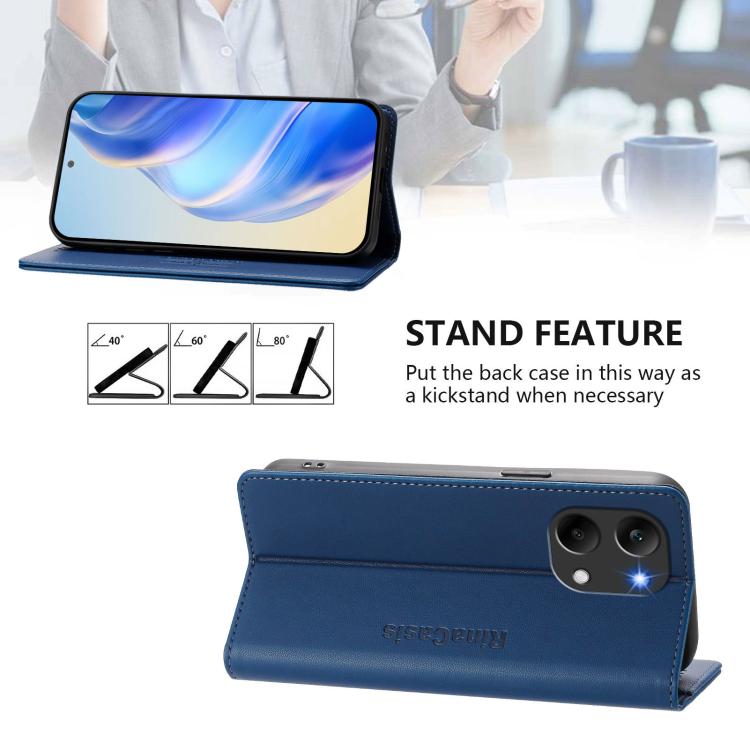 For Redmi Turbo 5 Max / Poco X8 Pro Max RC01 Dual-Folded Magnetic Suction RFID Leather Phone Case