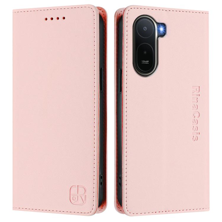 For Redmi A7 Pro 171mm / Poco C85x 5G RC01 Dual-Folded Magnetic Suction RFID Leather Phone Case