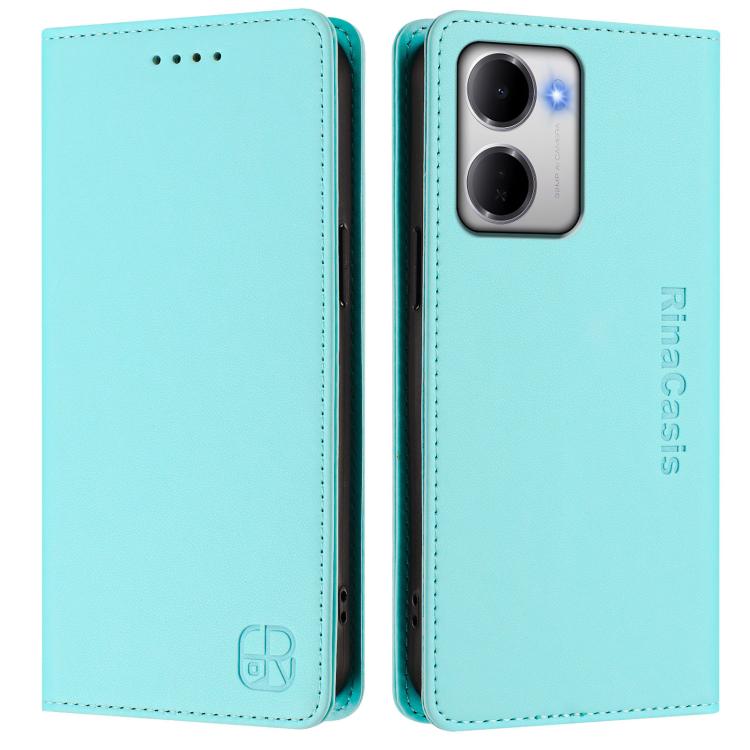 For Redmi 15a 5G Global RC01 Dual-Folded Magnetic Suction RFID Leather Phone Case