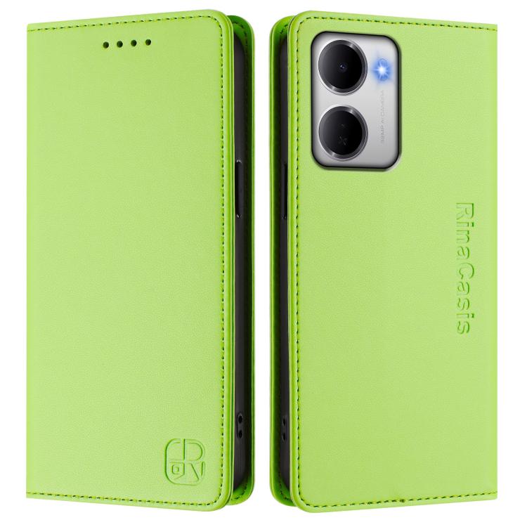 For Redmi 15a 5G Global RC01 Dual-Folded Magnetic Suction RFID Leather Phone Case