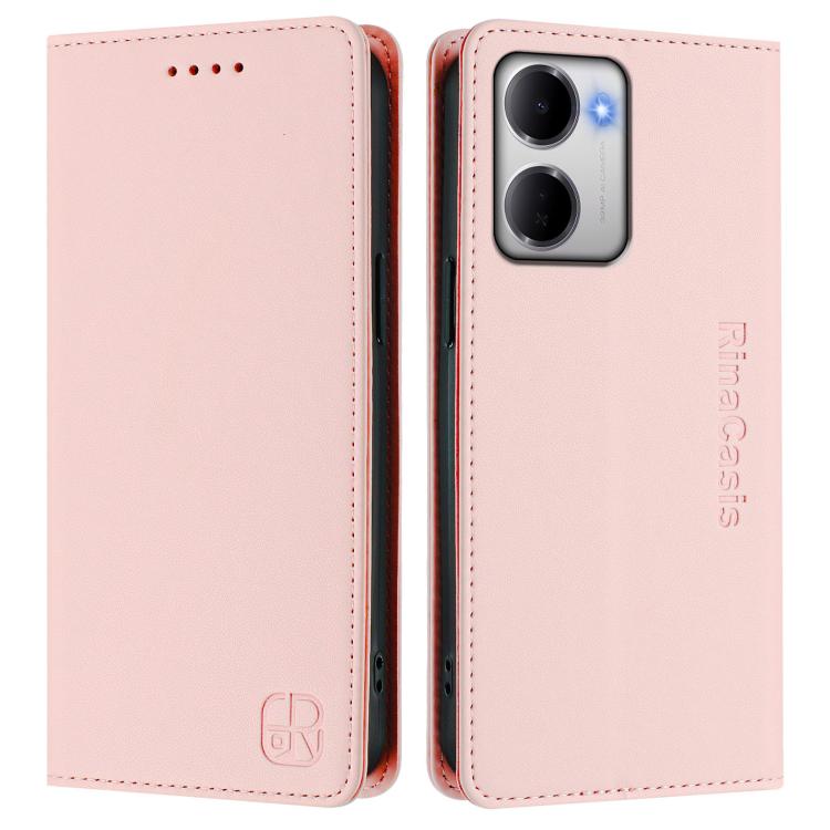 For Redmi 15a 5G Global RC01 Dual-Folded Magnetic Suction RFID Leather Phone Case