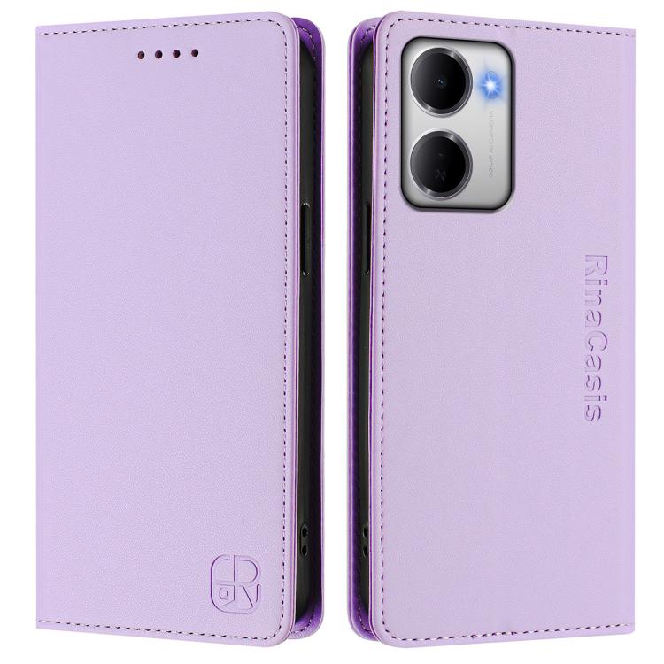 For Redmi 15a 5G Global RC01 Dual-Folded Magnetic Suction RFID Leather Phone Case