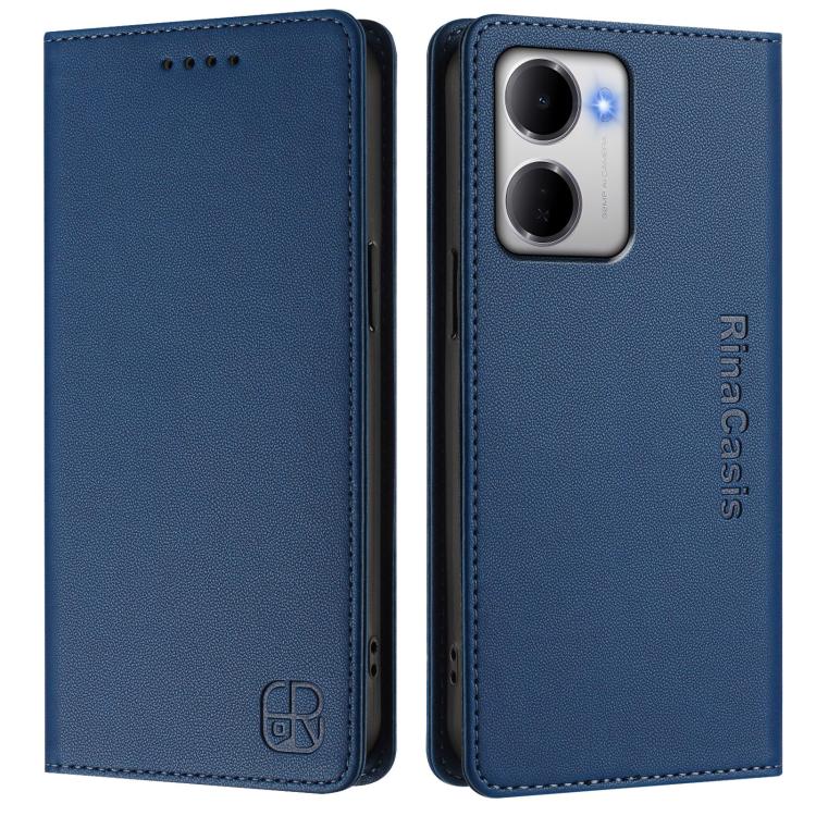 For Redmi 15a 5G Global RC01 Dual-Folded Magnetic Suction RFID Leather Phone Case