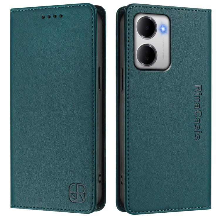 For Redmi 15a 5G Global RC01 Dual-Folded Magnetic Suction RFID Leather Phone Case