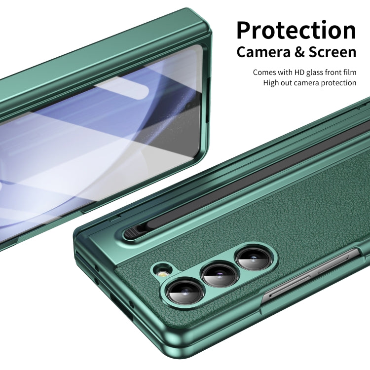 For Samsung Galaxy Z Fold5 Integrated PC + PU Phone Case with Pen / Pen Box