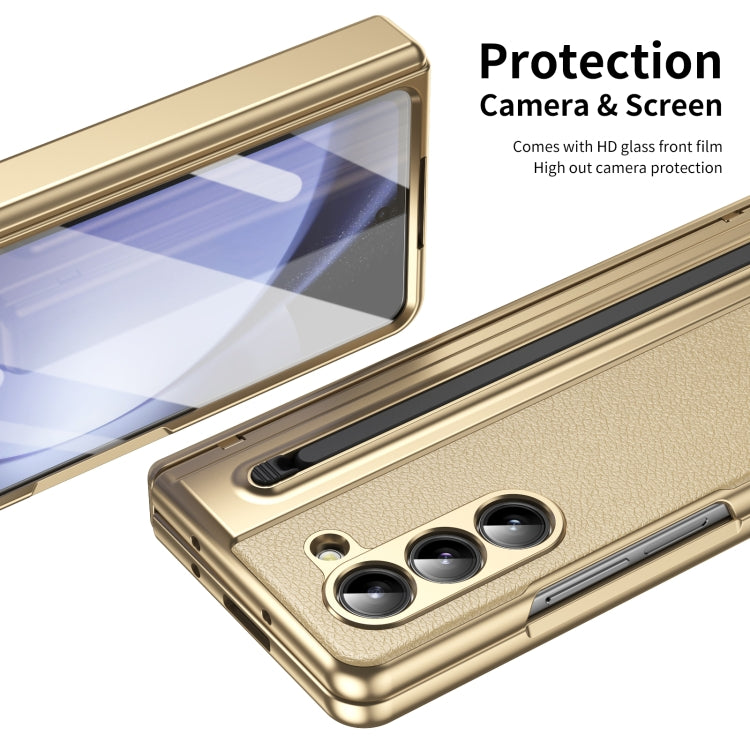 For Samsung Galaxy Z Fold5 Integrated PC + PU Phone Case with Pen / Pen Box