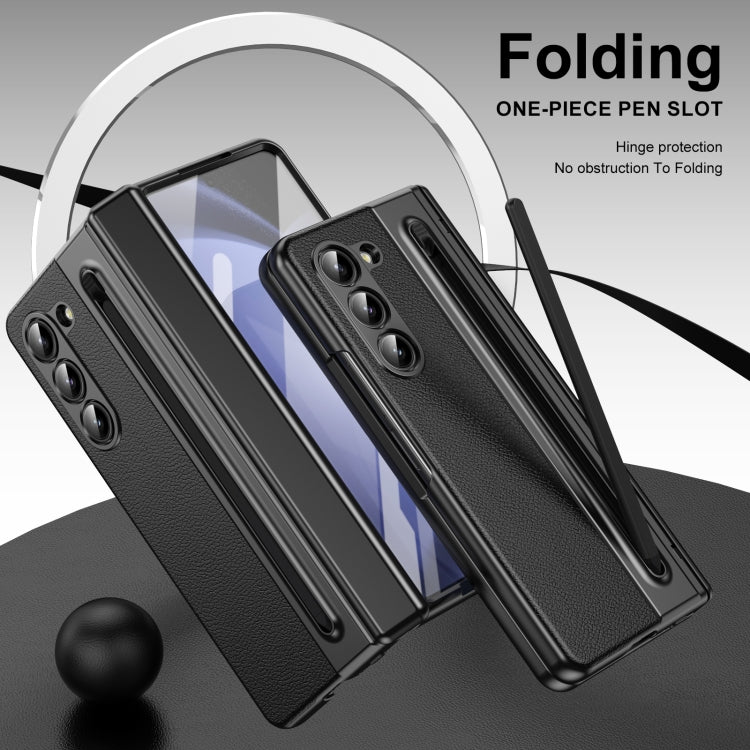 For Samsung Galaxy Z Fold5 Integrated PC + PU Phone Case with Pen / Pen Box