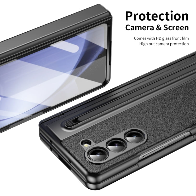 For Samsung Galaxy Z Fold5 Integrated PC + PU Phone Case with Pen / Pen Box