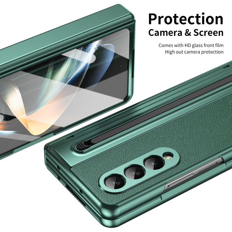 For Samsung Galaxy Z Fold4 Integrated PC + PU Phone Case with Pen / Pen Box