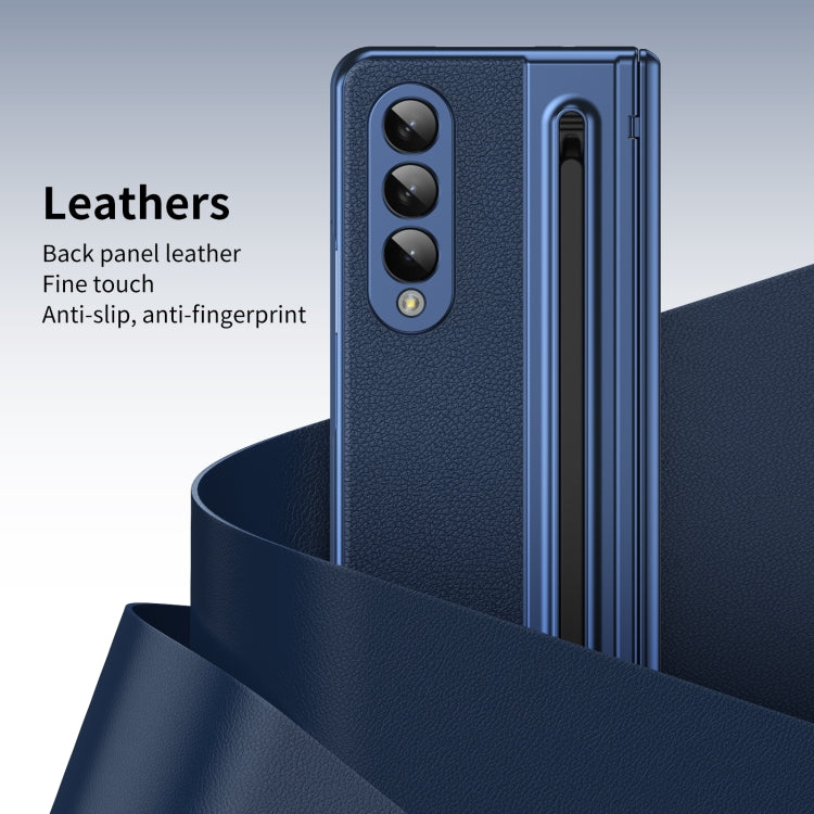 For Samsung Galaxy Z Fold4 Integrated PC + PU Phone Case with Pen / Pen Box