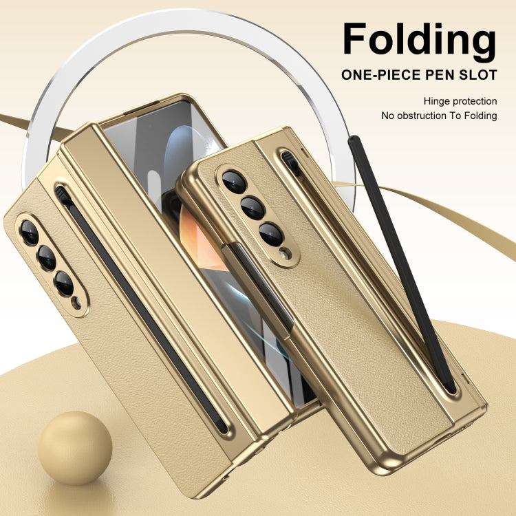For Samsung Galaxy Z Fold4 Integrated PC + PU Phone Case with Pen / Pen Box