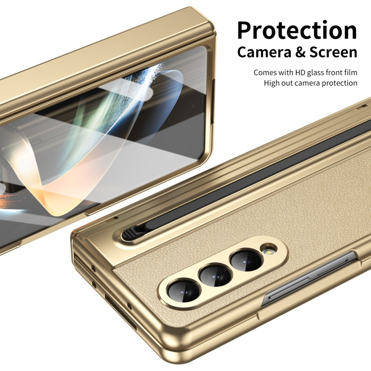 For Samsung Galaxy Z Fold4 Integrated PC + PU Phone Case with Pen / Pen Box