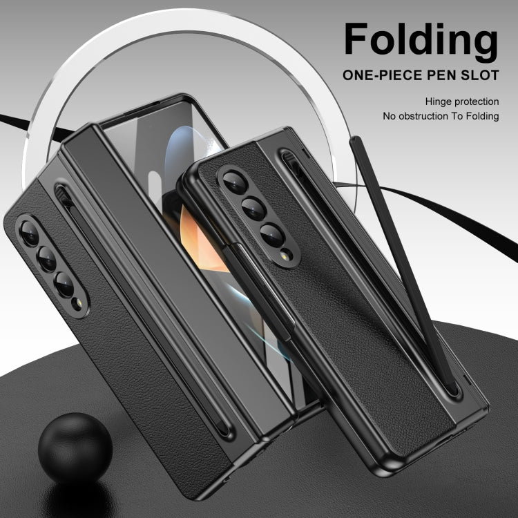 For Samsung Galaxy Z Fold4 Integrated PC + PU Phone Case with Pen / Pen Box