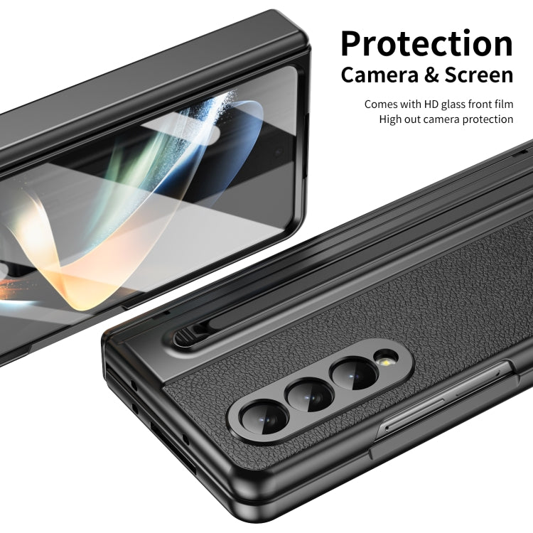 For Samsung Galaxy Z Fold4 Integrated PC + PU Phone Case with Pen / Pen Box