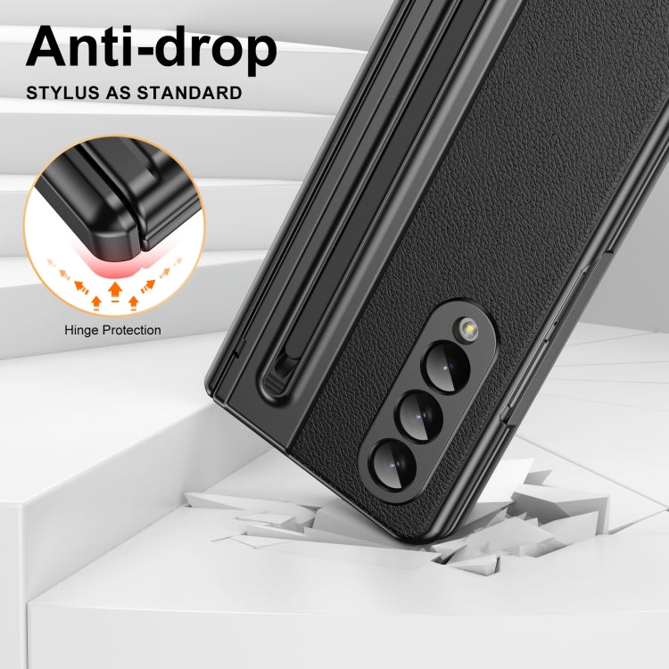 For Samsung Galaxy Z Fold4 Integrated PC + PU Phone Case with Pen / Pen Box