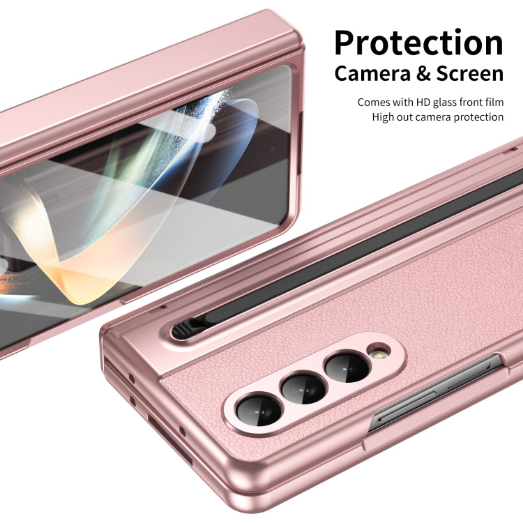 For Samsung Galaxy Z Fold4 Integrated PC + PU Phone Case with Pen / Pen Box